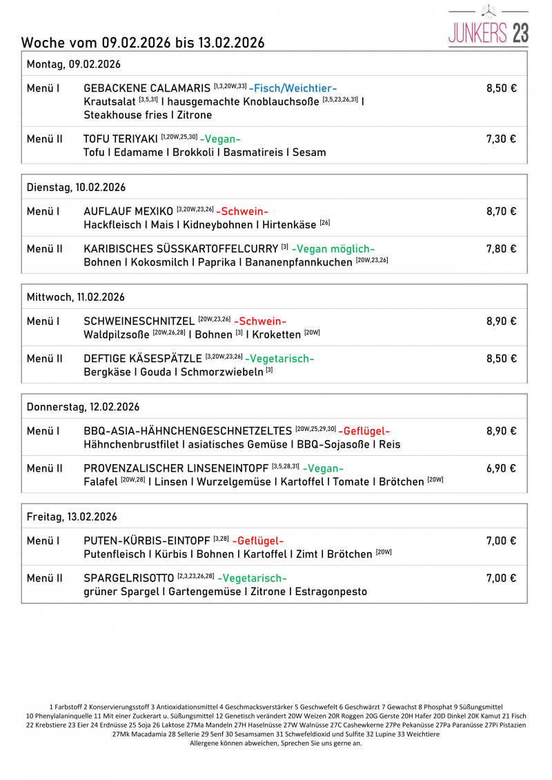 07 KW Speiseplan 1 07 KW Speiseplan 1
