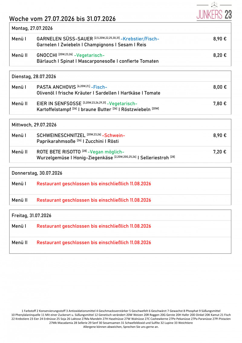 31 KW Speiseplan 1