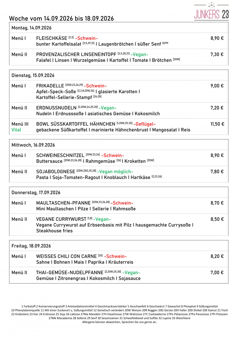 38 KW Speiseplan 1 38 KW Speiseplan 1